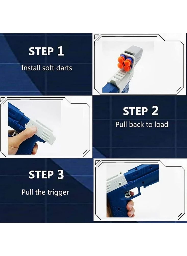 جيكو مسدس لعبة جيكو للأطفال برصاص إسفنجي، طقم مسدس إطلاق نار بلاستيكي أحمر - Image 2